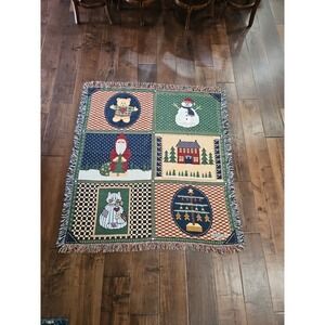 Tapestry Blanket Christmas 2005 50"X60" Vicky Howard Home Spun Throw
